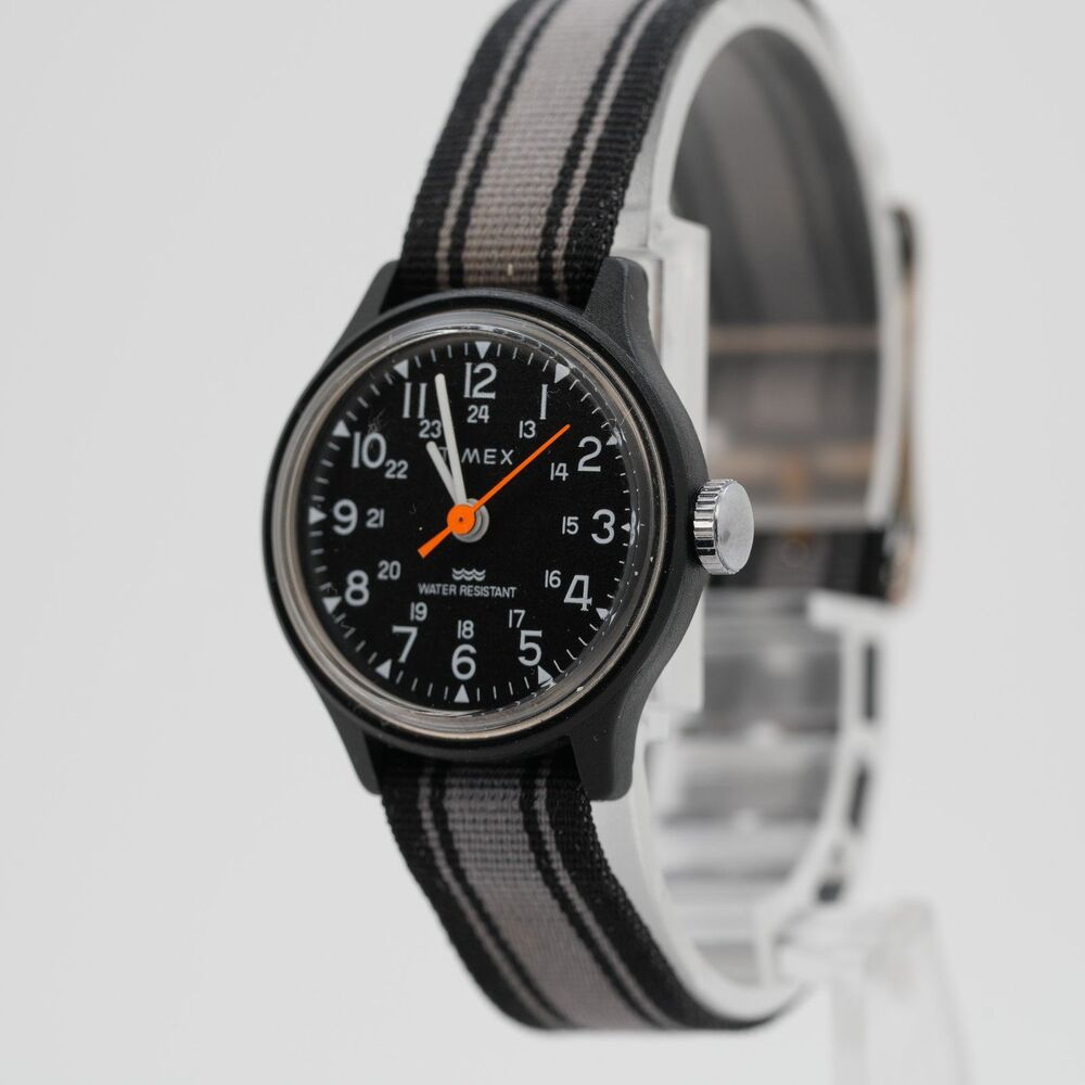 Vintage Timex Lady Camper 25mm Mechanical Manual Wind Watch - Black Case